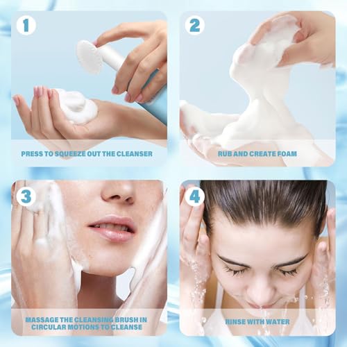 Waybesty Turmeric Foaming Face Wash with Silicone Brush – Gentle, Low pH Cleanser for All Skin Types, 130ml