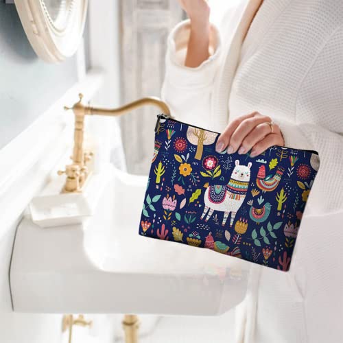 Givotin Waterproof Canvas Makeup Bag - Alpaca Navy Cosmetic Pouch