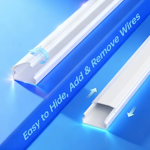 Delamu TV Cord Hider - Large Cable Covers for 3-4 Wires, White