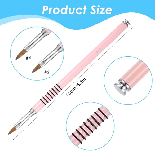 Prasacco Acrylic Nail Brush Set - 2 Professional Kolinsky Brushes