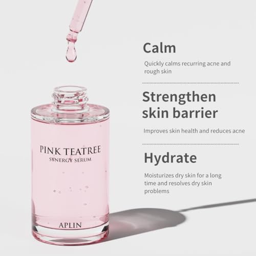 Aplin Pink Tea Tree Serum with Hyaluronic Acid & Niacinamide - Hydrating Korean Skin Care, 30mL