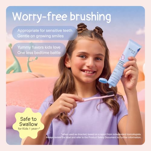 Boka Kids Toothpaste - Fluoride Free Nano Hydroxyapatite, Blueberry Dragonfruit - 4 Oz