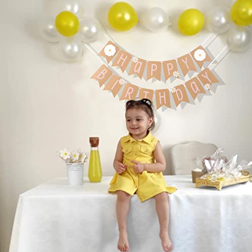Daisy Happy Birthday Banner Set - Wildflower 3D Decoration
