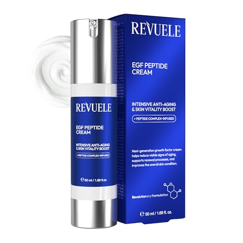 Revuele EGF Peptide Cream - Advanced Anti-Aging Moisturizer with Niacinamide & Hyaluronic Acid, 1.69 fl. oz