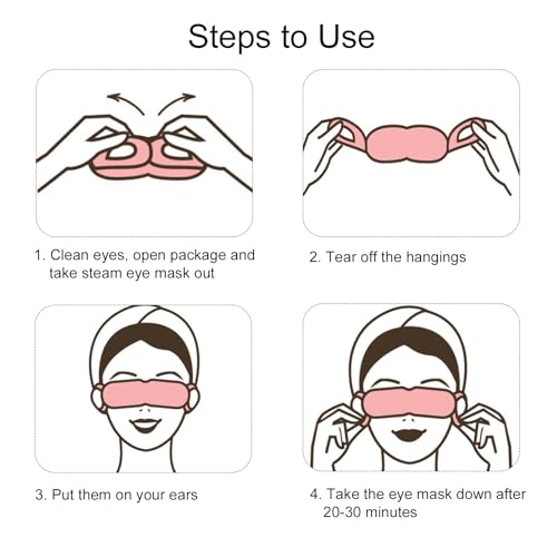 Steam Eye Mask for Dry Eyes - 16 Packs Self-Heating Compress