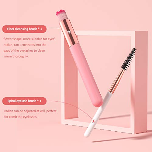 BREYLEE Eyelash Cleanser, Shampoo Foam & Brushes Eyelid Cleanser for Makeup Remover Paraben & Sulfate Free for Salon and Home Use(60ml, 2 fl oz)
