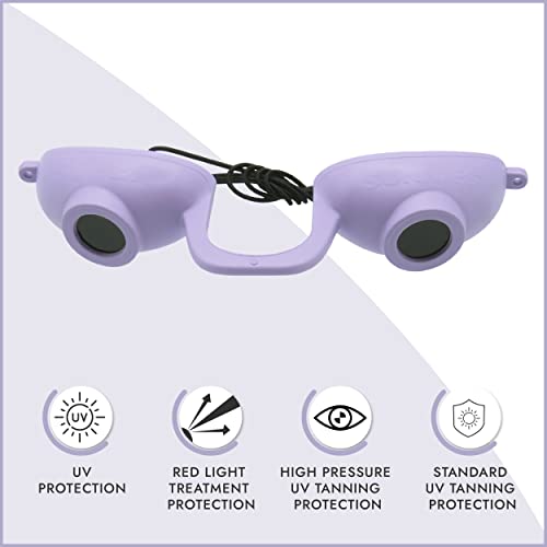 Super Sunnies UV Tanning Bed Goggles with Adjustable Strap - Lavender