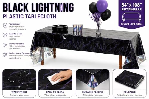 Demon Hunters Iridescent Tablecloth | 54x108 Inch Party Decor
