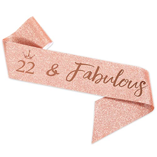 Rose Gold 22nd Birthday Sash & Tiara Set for Girls