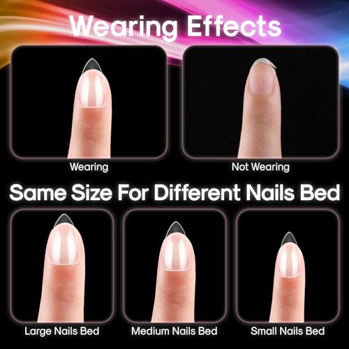 Full Stiletto Nail Tips Kit - 240 Pieces, 15 Sizes, Short & Wide, Includes Heart Stickers (INENK, Variant: Full Stiletto 240)