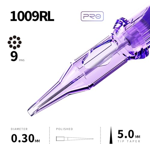 Mast Pro 20Pcs Disposable Round Liner Tattoo Cartridges 1009RL Purple