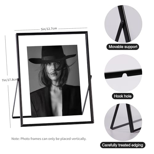 IZIDDO Black Floating Frame 5x7 for Vertical Display - Modern Design