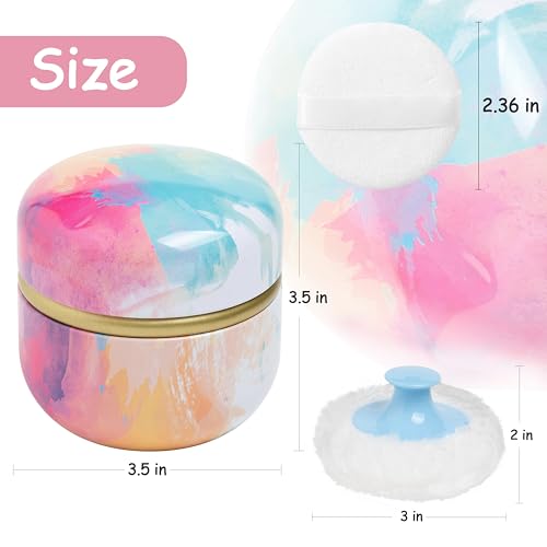 ACVOINRR Body Powder Puff Set with Container for Travel