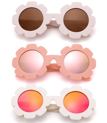 NULOOQ Polarized Baby Sunglasses with Strap, Flexible Unbreakable TPE Frame