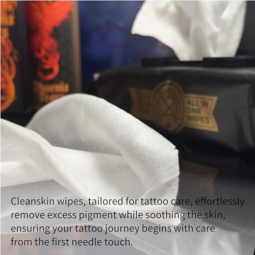 Cleanskin Green Soap Wipes & Phoenix Tears Tattoo Balm - 80 Count