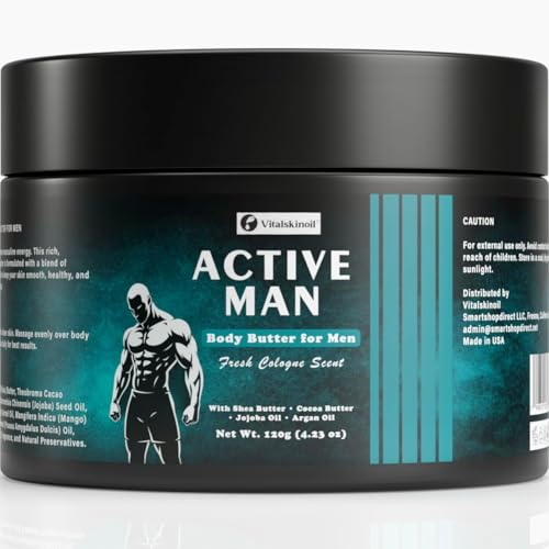 VITALSKINOIL Cologne Scented Body Butter for Men - Shea & Cocoa Butter