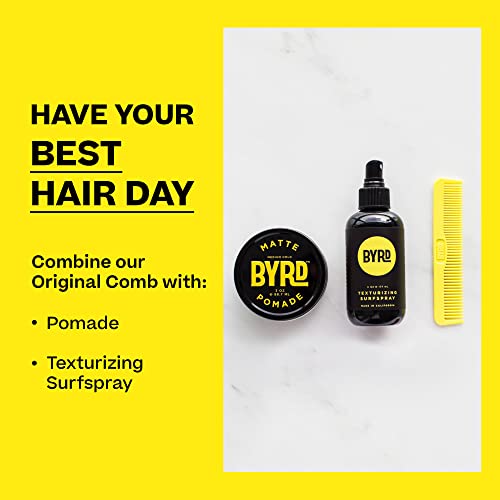 BYRD Pocket Comb - Durable Flexible Hair Styling Comb (2-Pack, Yellow)