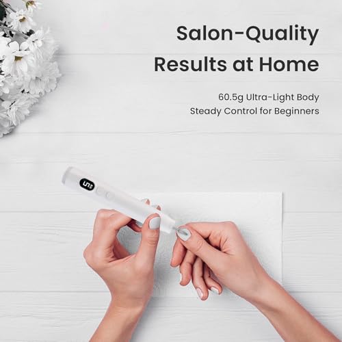 BELRIGO Cordless Rechargeable Nail Drill with LED Light - White