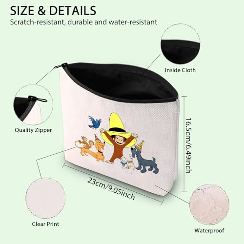FOTAP Monkey &Hat Cosmetic Bag - Cartoon Travel Makeup Organizer for Women & BFF Gift