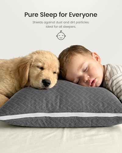 Standard Size Pillow Protectors - 2 Pack | Waterproof & Dust Mite Proof