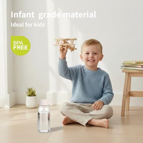 emoi 15oz Kids Water Bottle - Clear, Leak-Proof, BPA-Free