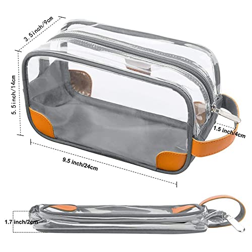 Lermende Clear Travel Toiletry Bag for Men, Waterproof Dopp Kit Organizer