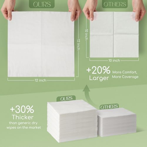 100 Count XXL Disposable Face Towels (2-Pack) - Super Soft & Versatile for Makeup Removal