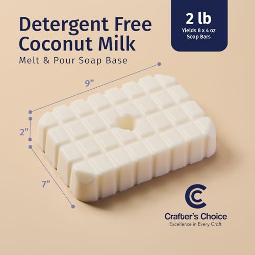 Crafter's Choice Coconut Milk Melt and Pour Soap Base, 2lb Block