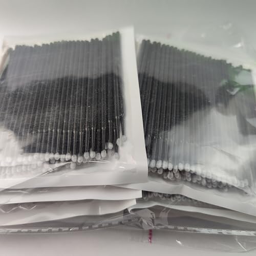 800PCS Black Microfiber Eyelash Swabs - 10CM Lash Removal Wands