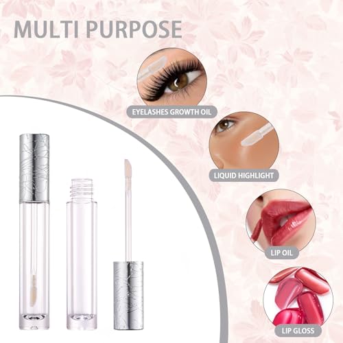 10pcs Refillable Lip Gloss Tubes with Wand - 6ml Clear Containers