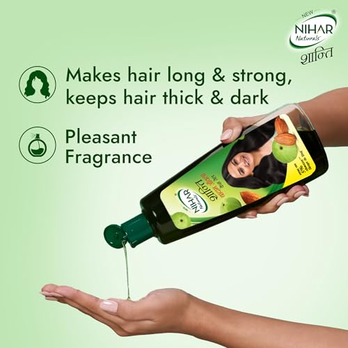Nihar Naturals Shanti Badam Amla Hair Oil - 300ml for Silky Hair