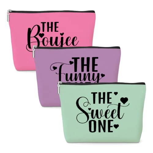 Sweet Funny Boujee One Cosmetic Bag - 3 Pcs Linen Toiletry Pouch Set