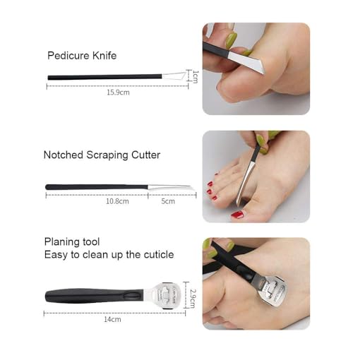 Callus Remover Foot Tool Kit with 10 Blades & Pedicure Tools - Safe & Effective