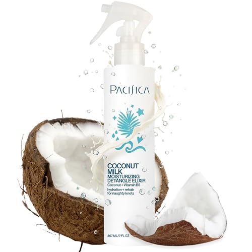 Pacifica Coconut Milk Hair Detangler Spray ? Leave-In Conditioning Elixir for Tangle-Free Hair ? Instantly Detangles Knots, Adds Shine & Moisture, Prevents Breakage & Frizz ? Vegan & Cruelty-Free | Vegan