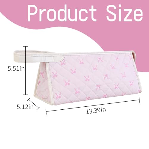 Large Quilted Travel Hair Dryer Case with Handle - Organizer & Storage Bag