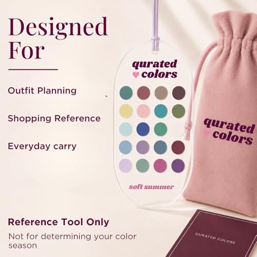 Soft Summer Color Palette Card - 20 Acrylic Shades with Velvet Pouch