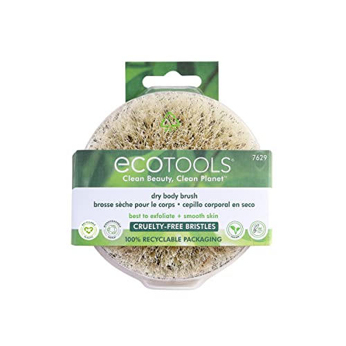 EcoTools Dry Body Brush for Exfoliation, Vegan Bamboo Handle - 2 Pack