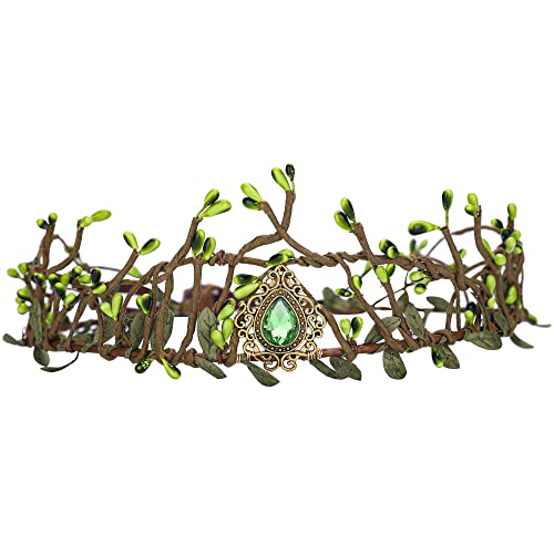 Handmade Green Woodland Elf Crown - Forest Fairy Headpiece