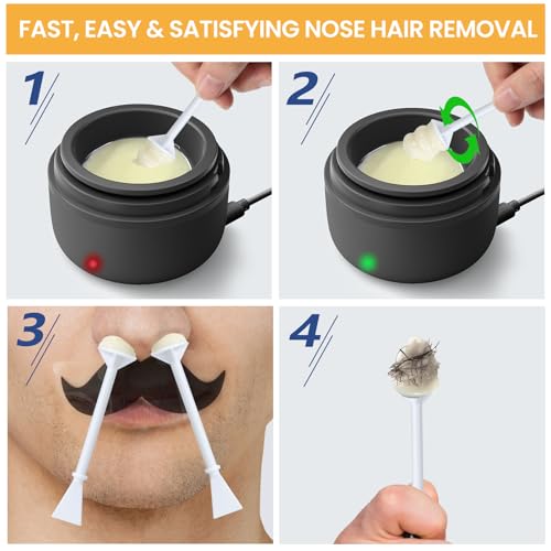 SUERBEATY 60 Pcs Nose Wax Sticks – Hair Removal Applicators for Nose, Ear & Eyebrows
