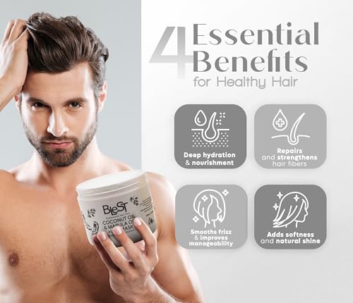 Blest Professional Coconut & Marula Oil Hair Mask - Deep Repair & Shine, 500ml