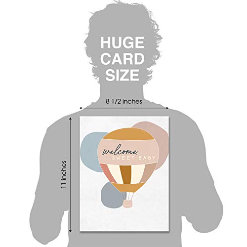 Welcome Baby Jumbo Greeting Card - 8.5" x 11" Newborn Card