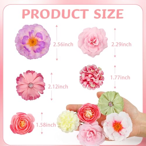 110 Pcs Mini Silk Flower Heads - Assorted Faux Flowers for DIY Crafts
