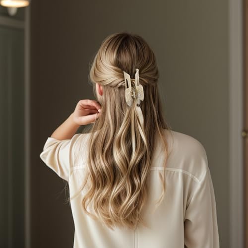 VOCOSTE Large Hair Claw Clip for Thick Hair - Beige 4-inch Hair Accessory
