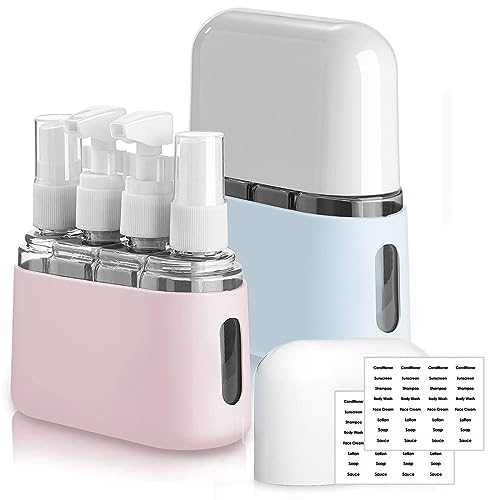 Rirool Travel Bottle Set, 8 Pack TSA Approved 50ml Travel Containers for Shampoo, Conditioner & Lotion