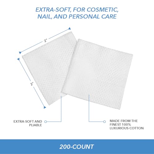 ForPro 200ct Extra-Soft Cotton Wipes | 2x2 in Makeup Remover