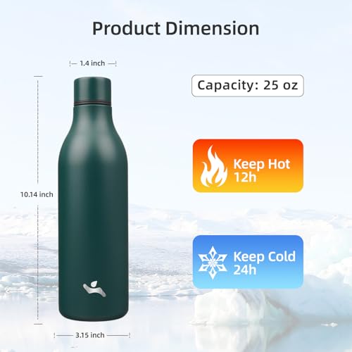 Konokyo 25 oz Insulated Stainless Steel Water Bottle with Strap