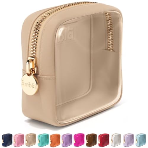 Embla Sand Mini Makeup Bag - Travel Cosmetic Organizer, Waterproof Toiletry Pouch