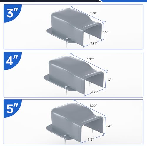 3" Mini Split Line Set Cover Kit - PVC Wall Cover for AC Units