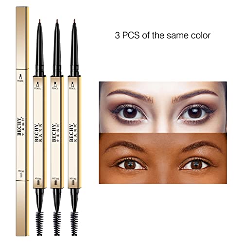BECHY Waterproof Eyebrow Pencil Set - 3 PCS Microblading Dark Brown