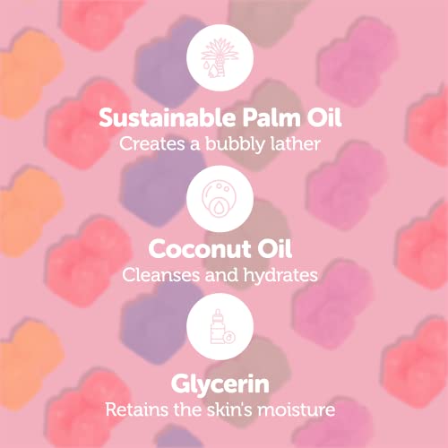 Nectar Bath Treats Bear Shape Mini Soaps for Kids - Cranberry Pear